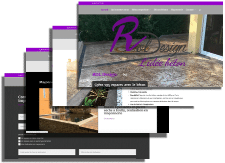 écrans création du site de Rol design 