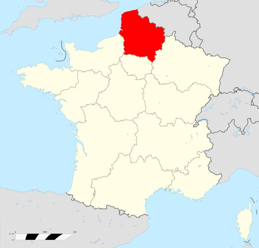 Carte de la France Réhion Hauts-de-France