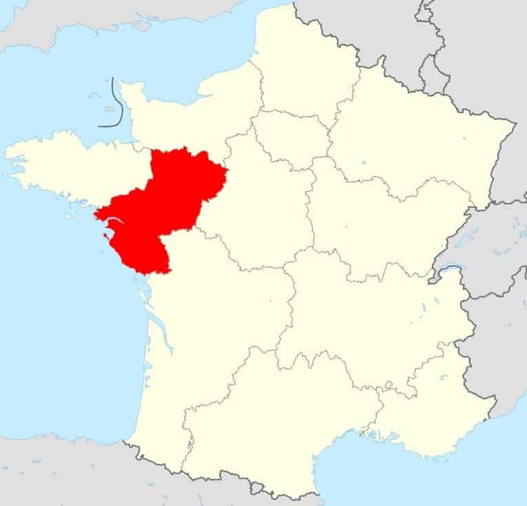 Carte de la France région Pays de la Loire