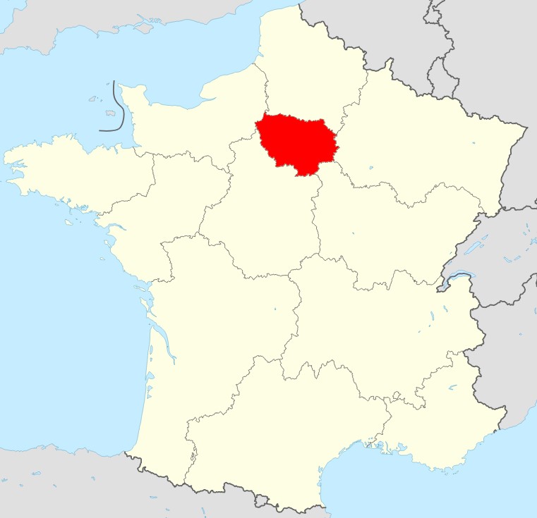 Carte de la France région Ile de France