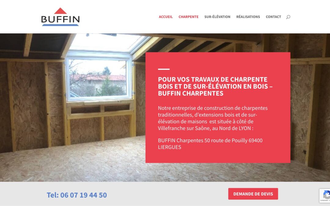 Création de site web et accompagnement digital pour Buffin Charpente à Villefranche sur Saône