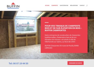 Création de site web et accompagnement digital pour Buffin Charpente à Villefranche sur Saône