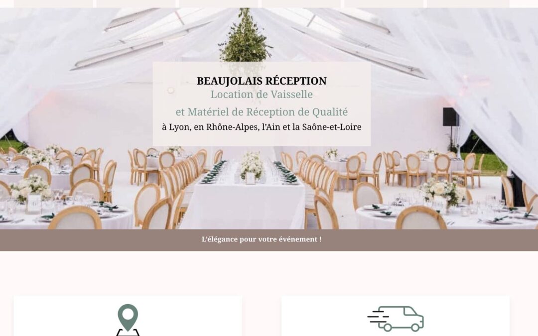 Création d&rsquo;un site web e-commerce pour Beaujolais Réception – Location de vaisselle et matériels